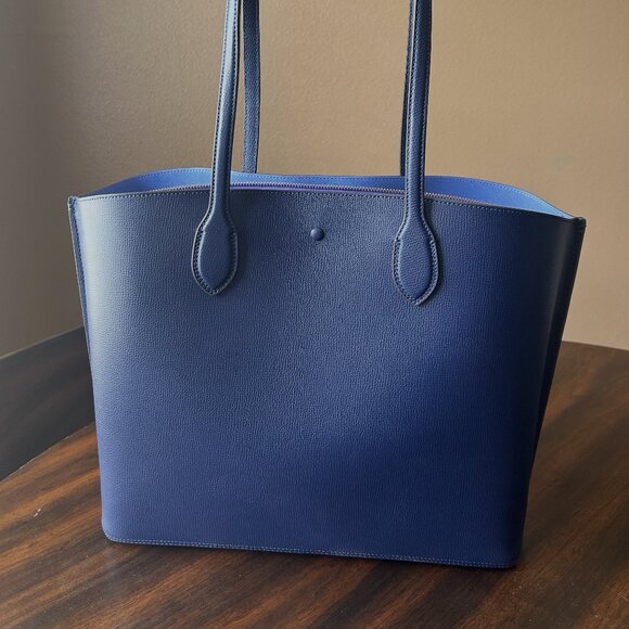 Kate Spade Suite Large Work Tote Parisian Navy Leather - Picture 5 of 13
